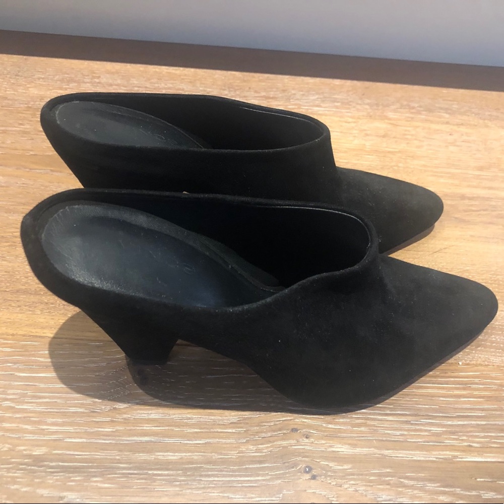 Vince suede black mules